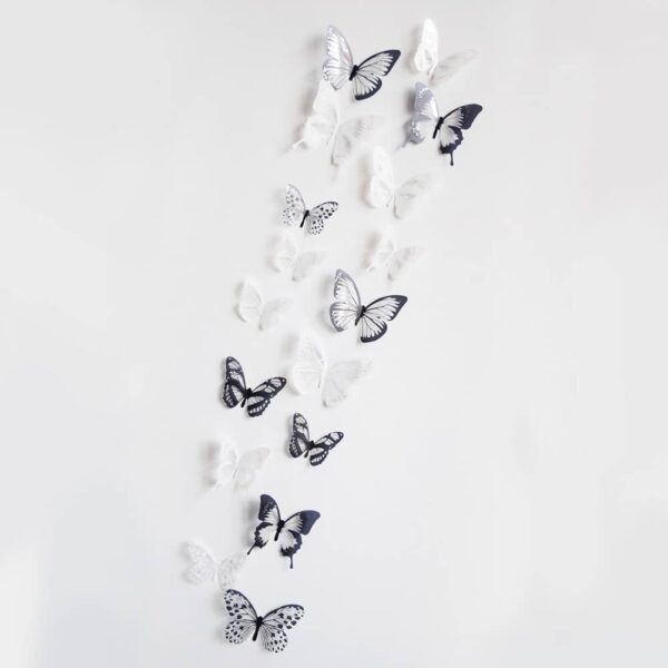 Stickers Papillons noirs et blanc