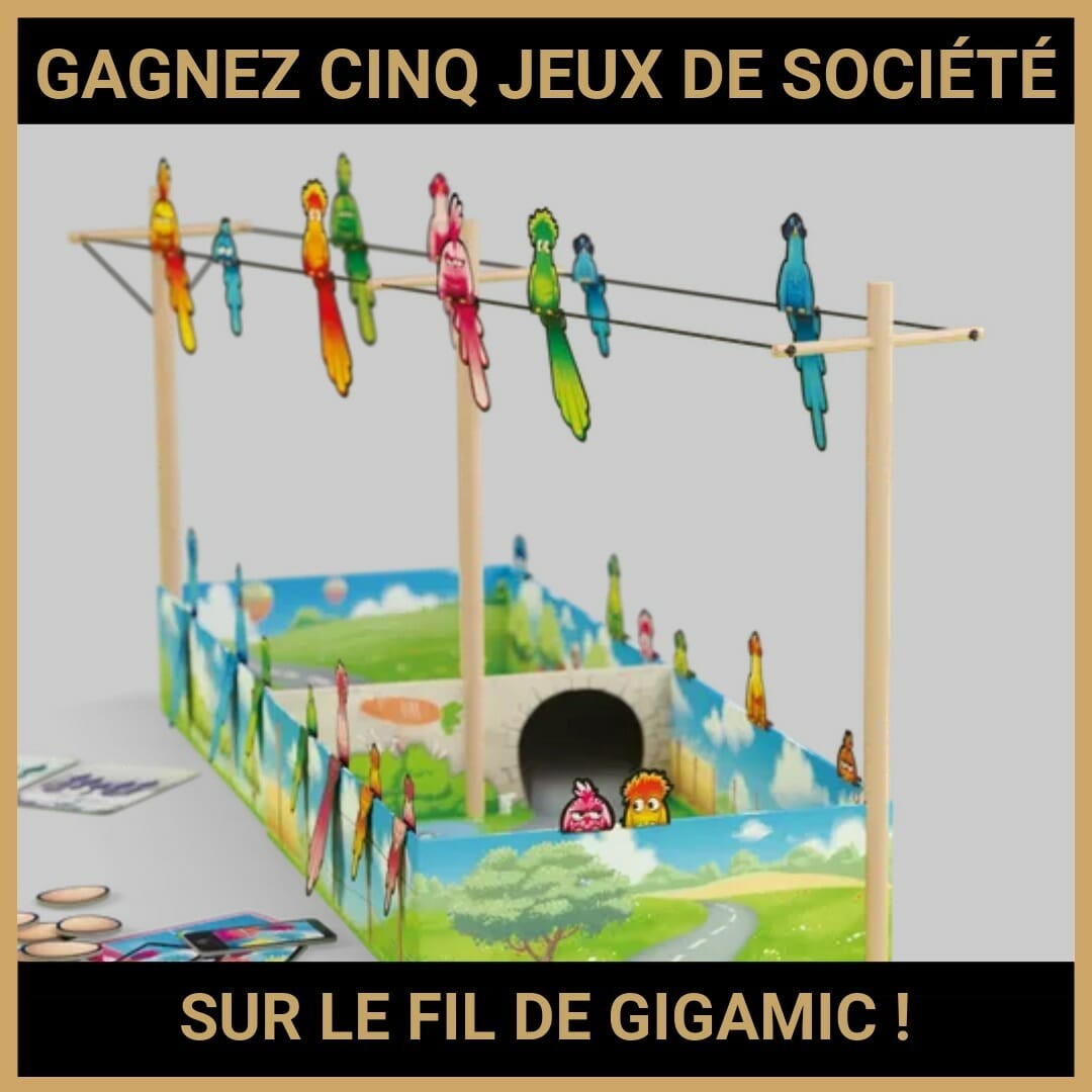 JEU CONCOURS GRATUIT POUR GAGNER CINQ JEUX DE SOCIÉTÉ SUR LE FIL DE GIGAMIC !